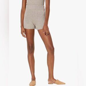 The Drop Adrienne Pull On Sweater Knit Shorts Heather Mushroom
